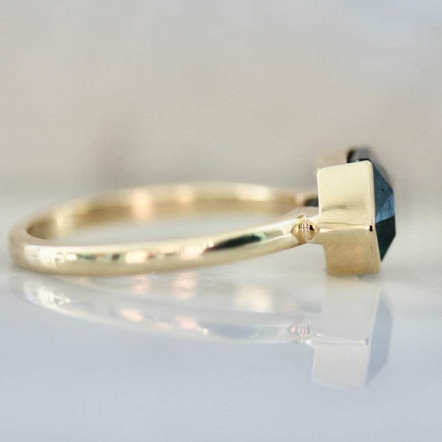 Pirate Booty Teal Hexagon Cut Sapphire Ring