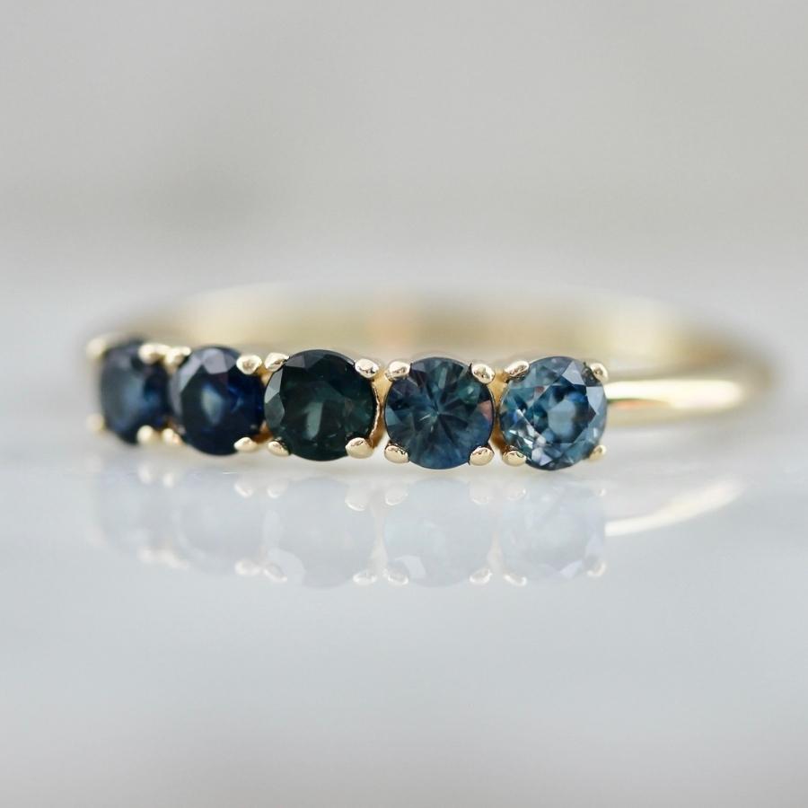 Pony Up Blue Ombré Round Brilliant Cut Sapphire Band
