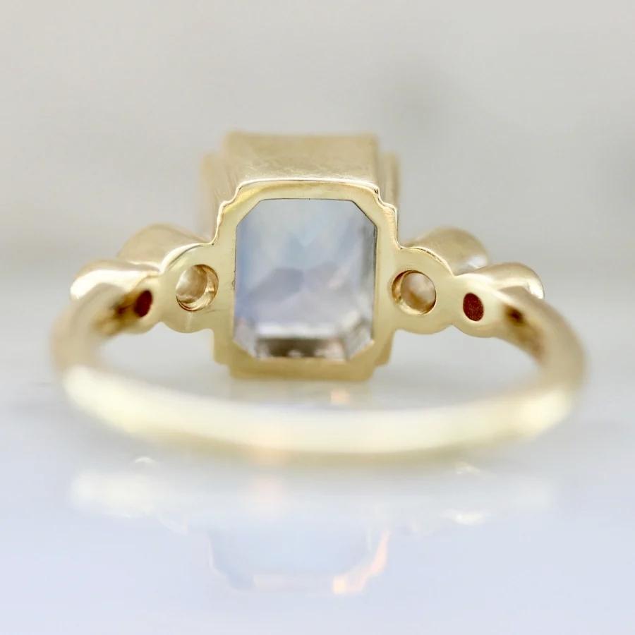 
            Queen Bee Light Blue Radiant Cut Sapphire Ring