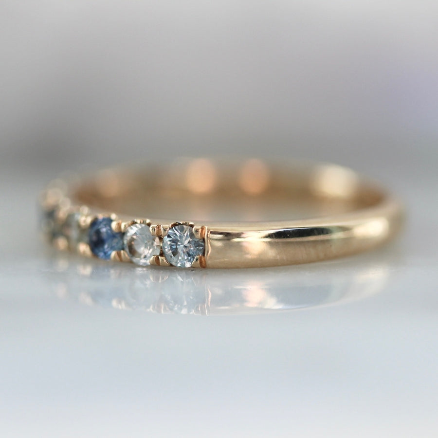 Rip Tide Blue Round Brilliant Cut Sapphire Band