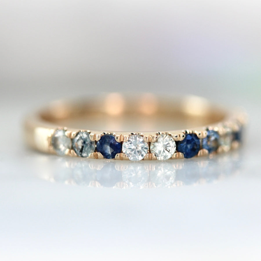 Rip Tide Blue Round Brilliant Cut Sapphire Band