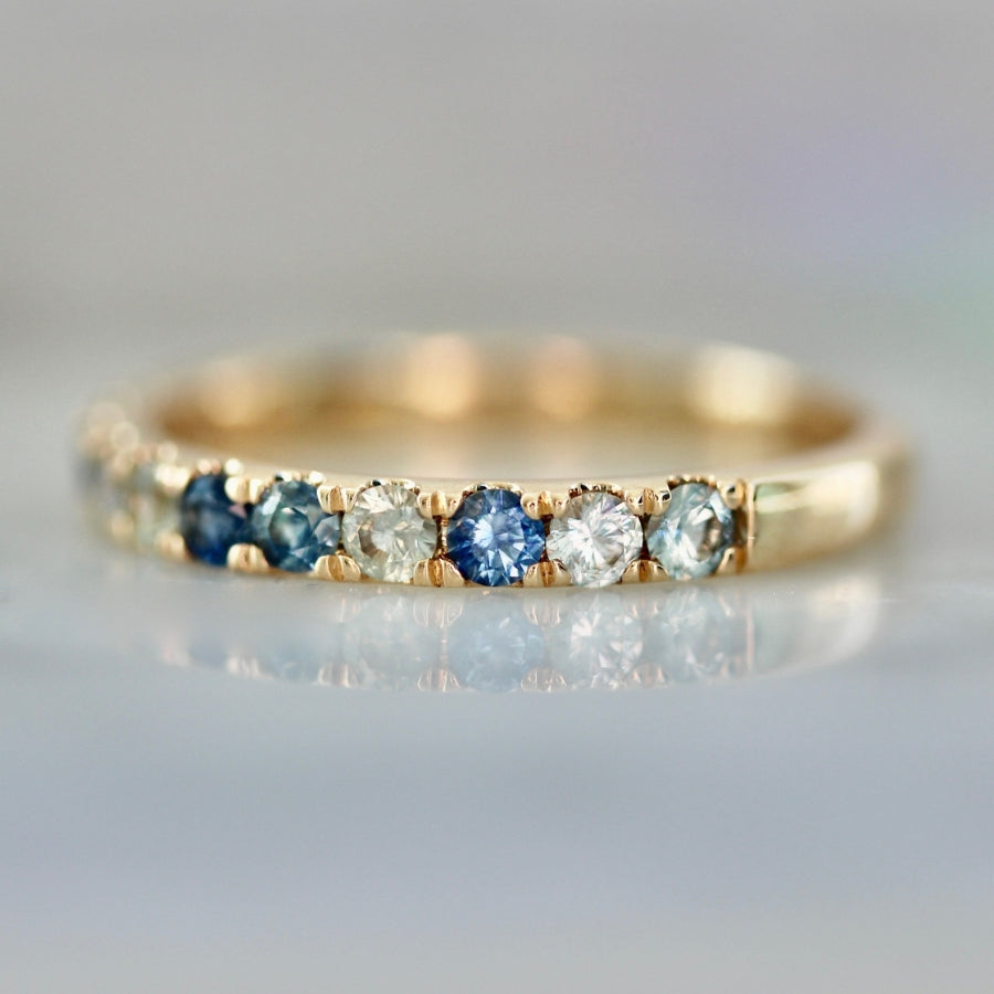 Rip Tide Blue Round Brilliant Cut Sapphire Band