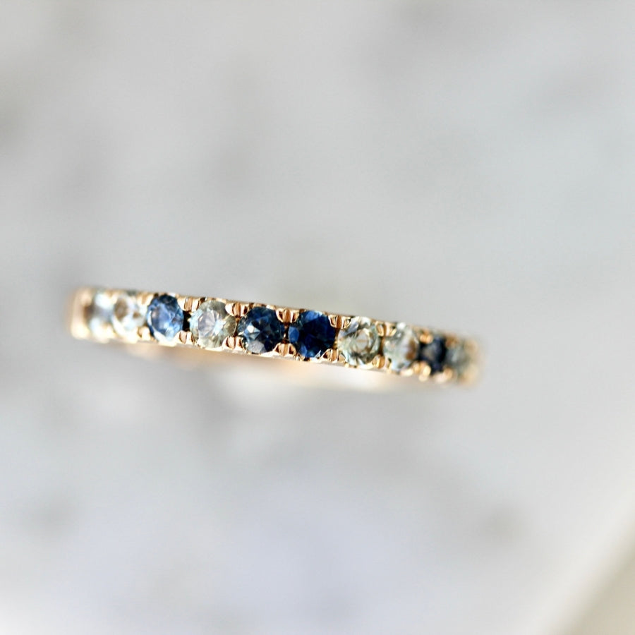 Rip Tide Blue Round Brilliant Cut Sapphire Band