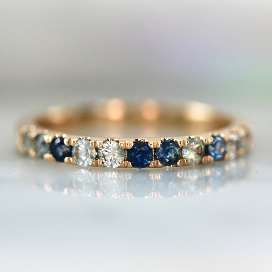 Rip Tide Blue Round Brilliant Cut Sapphire Band