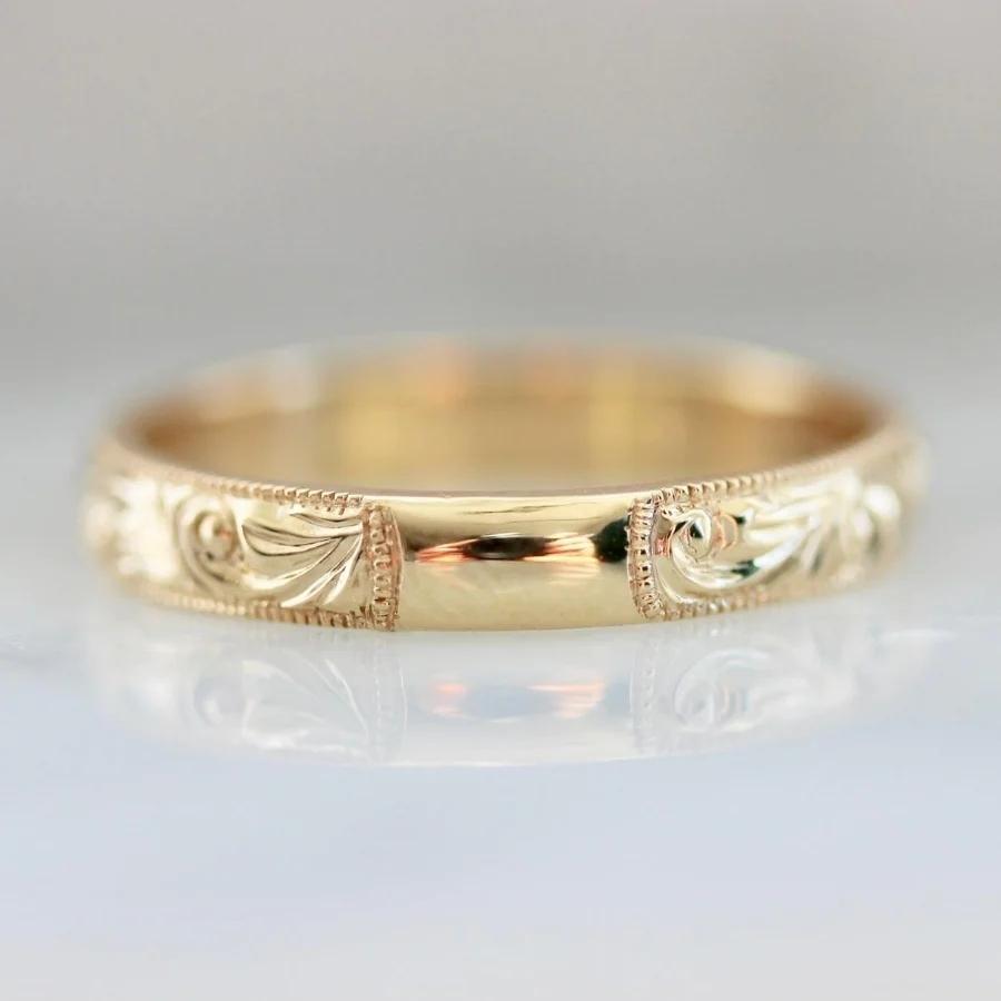 Rosaline Engraved Band