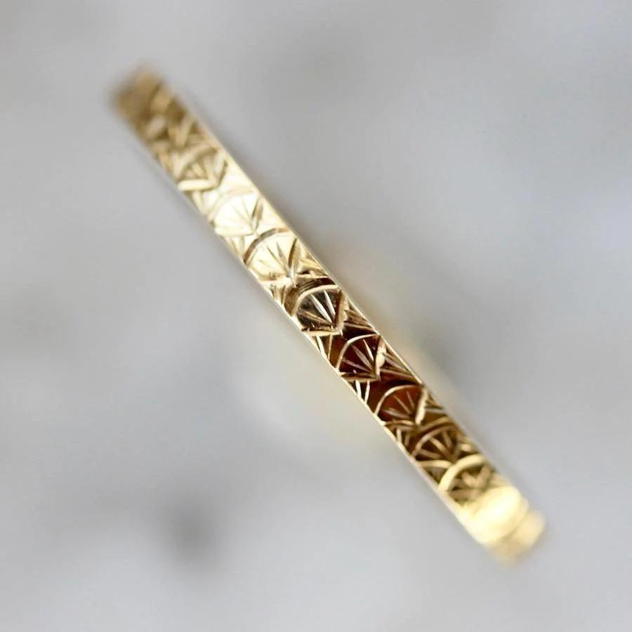 Run Wild Engraved Gold Band