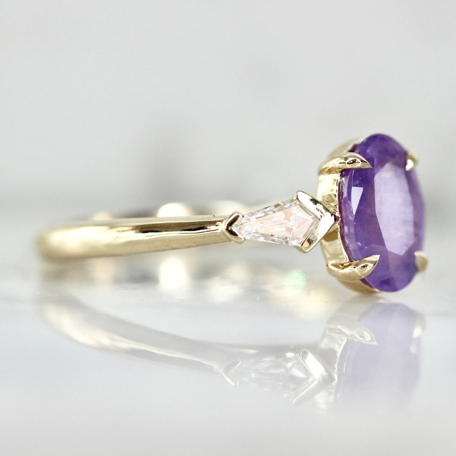 Sakura Lilac Oval Cut Opalescent Sapphire Ring