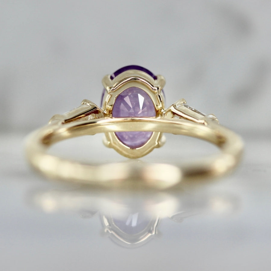 Sakura Lilac Oval Cut Opalescent Sapphire Ring