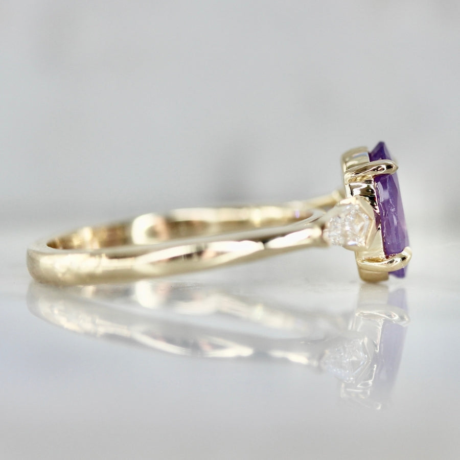 Sakura Lilac Oval Cut Opalescent Sapphire Ring