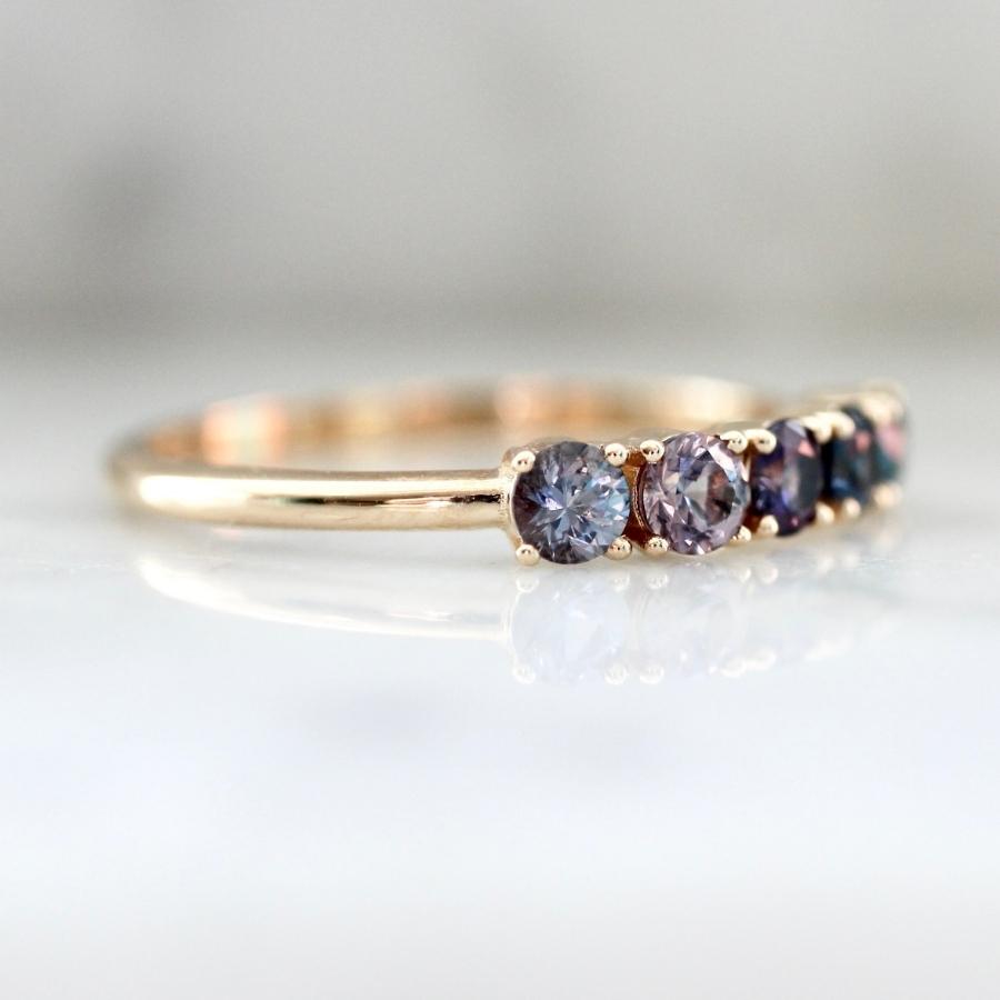 Santeria Purple-Blue Ombré Round Brilliant Cut Spinel Band