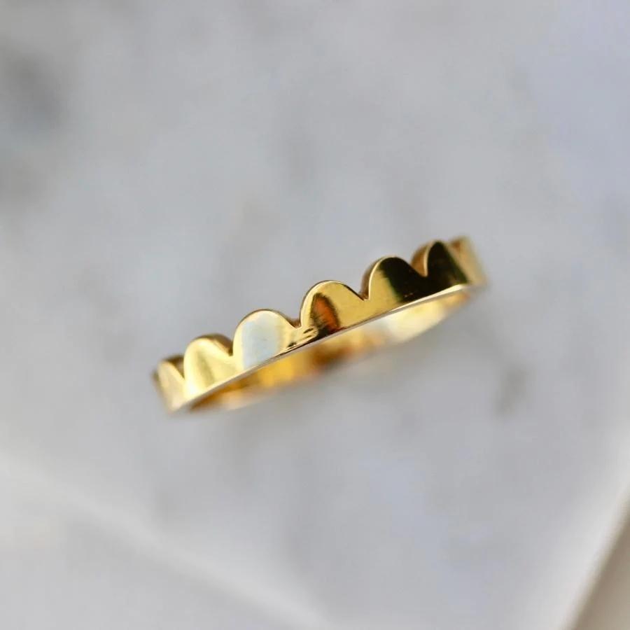 Scalloped Gold Wedding Band