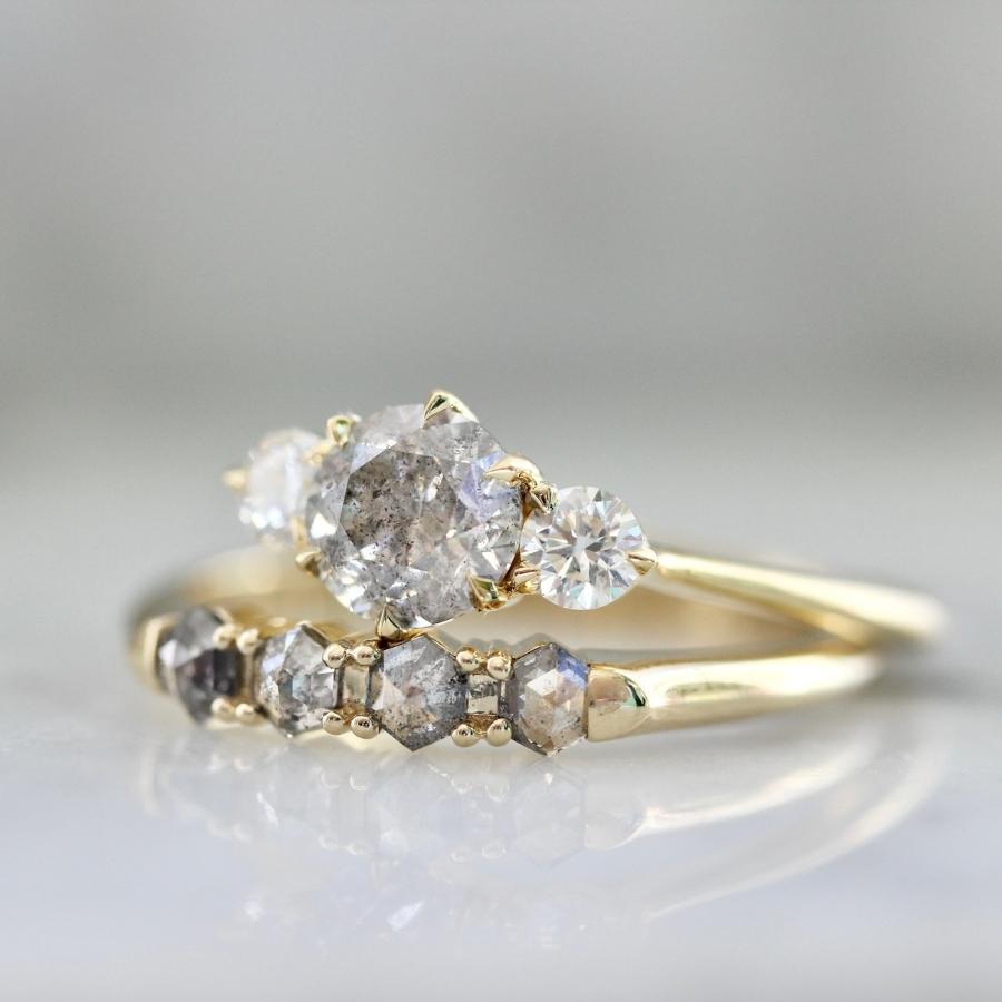 Smoke & Mirrors Salt and Pepper Round Brilliant Cut Diamond Ring