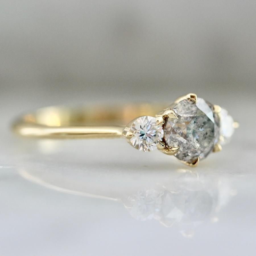 Smoke & Mirrors Salt and Pepper Round Brilliant Cut Diamond Ring