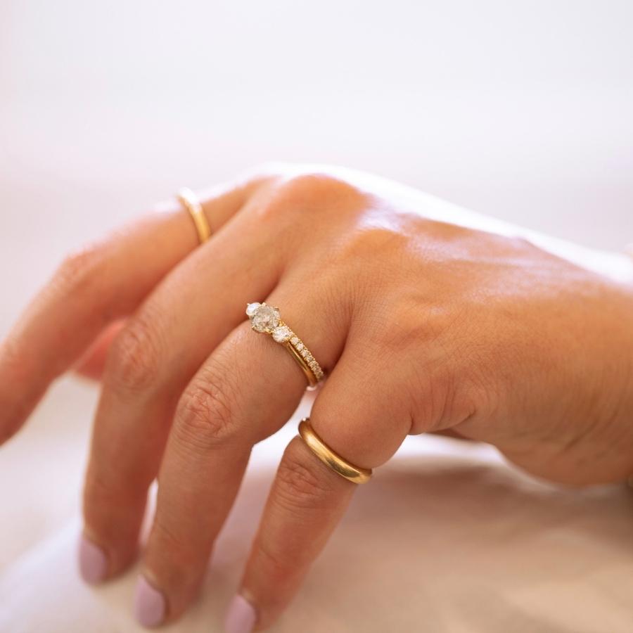 Smoke & Mirrors Salt and Pepper Round Brilliant Cut Diamond Ring