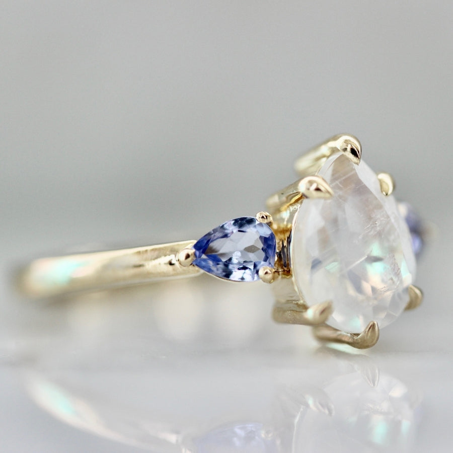 
            Snowdrop Pear Cut Moonstone Ring