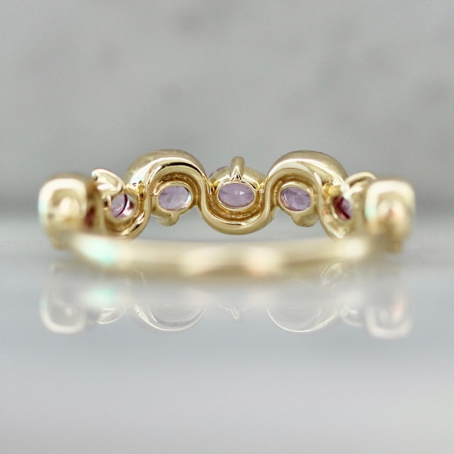 Soft Serve Power Pink Oval Cut Sapphire Band