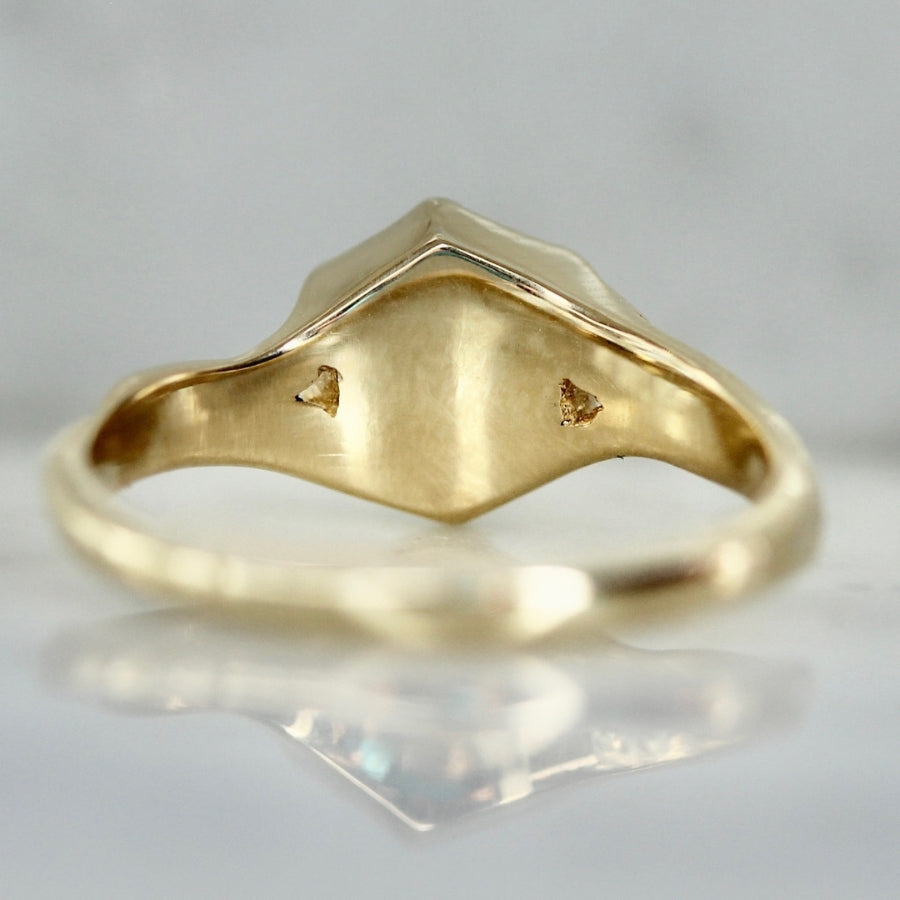 Spectral Salt and Pepper Hexagon Cut Diamond Ring