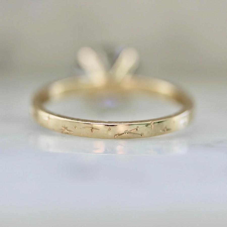 Star Born Salt & Pepper Round Brilliant Cut Diamond Ring