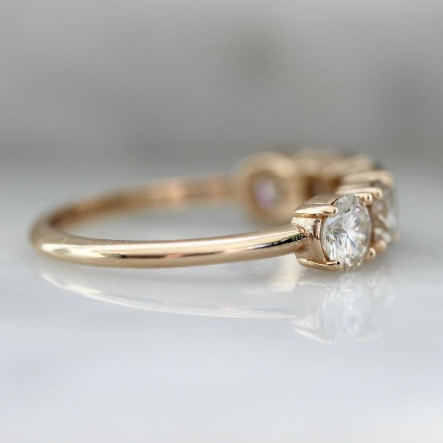 Sugar Cookie Champagne Round Brilliant Cut Diamond Band