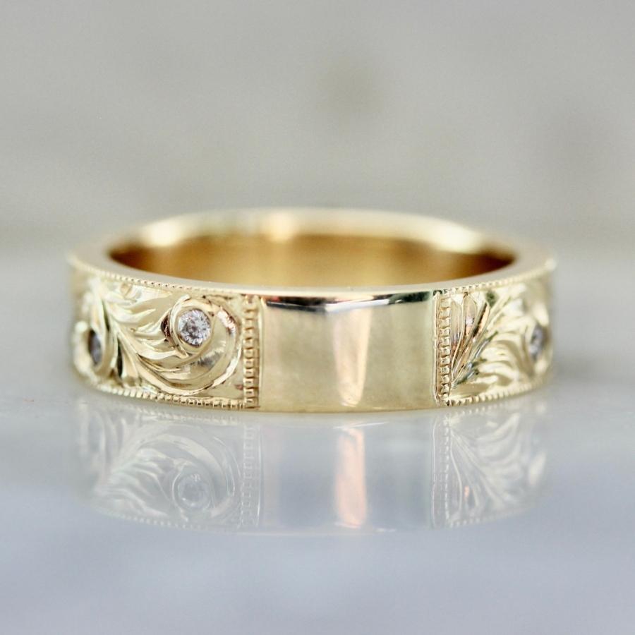 Sunday Best Engraved Diamond Band