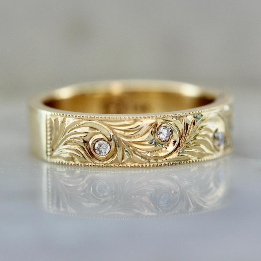 Sunday Best Engraved Diamond Band