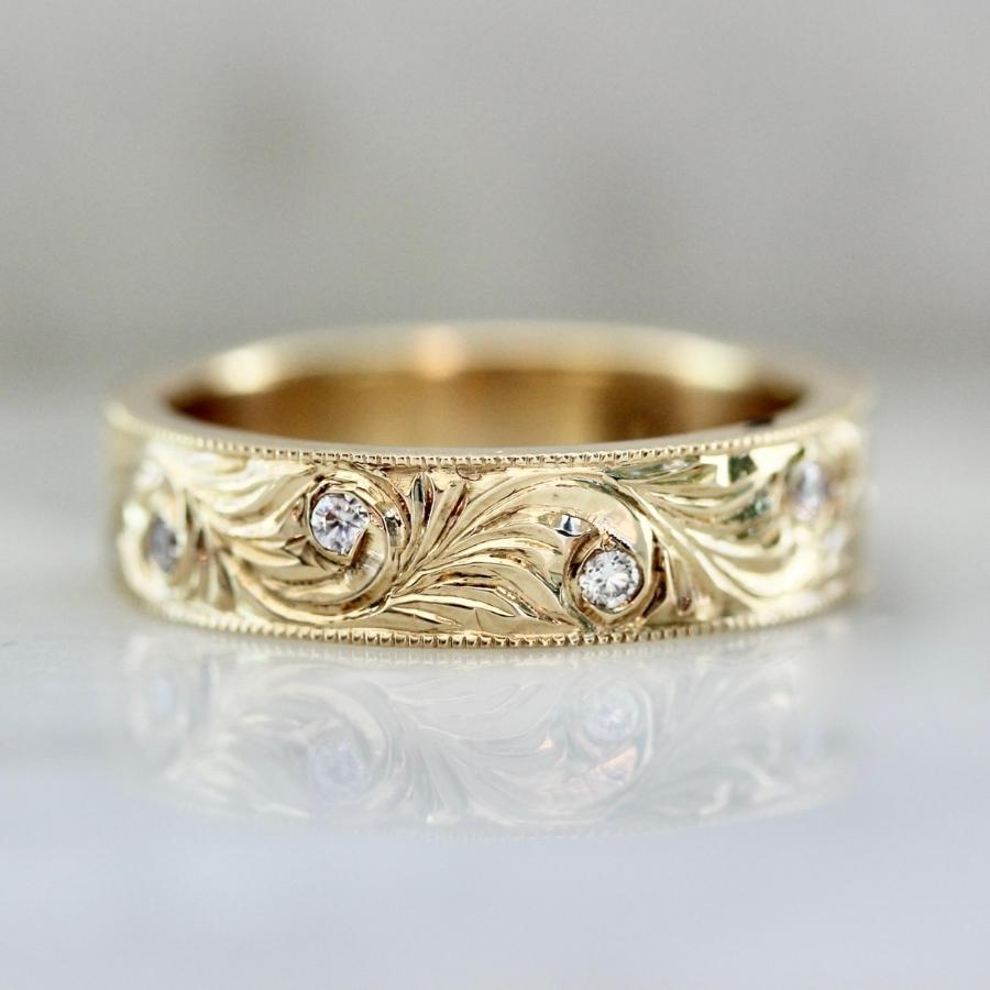 Sunday Best Engraved Diamond Band