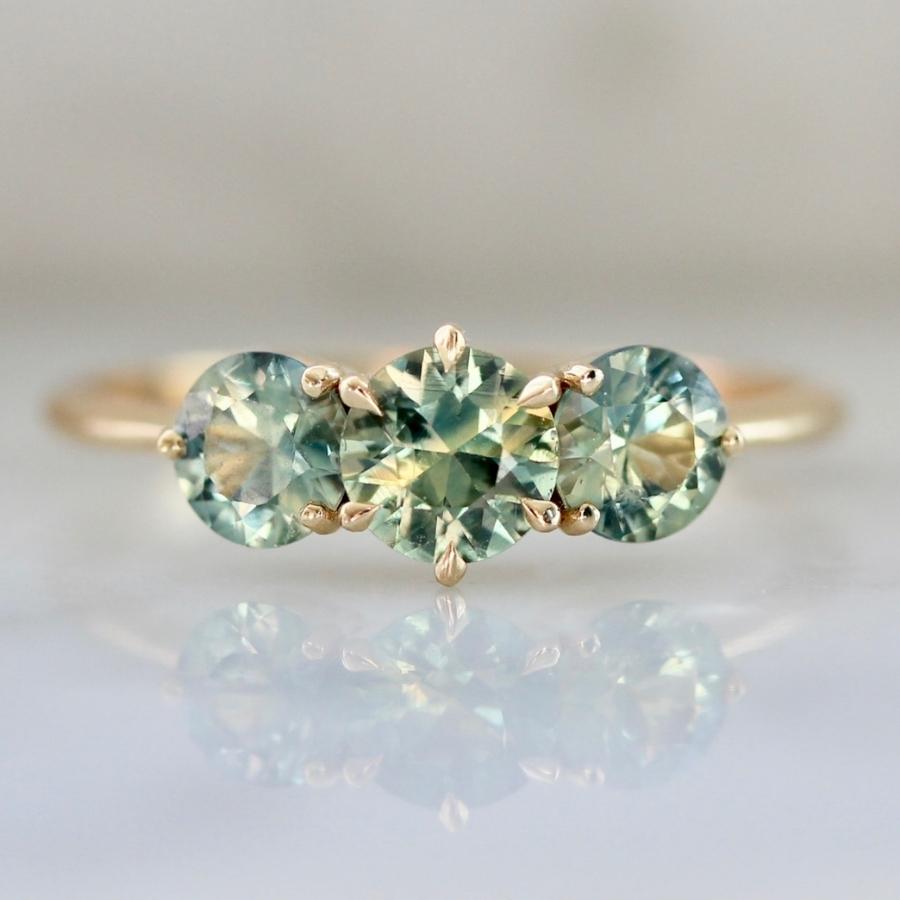 Sweet Tooth Sea Foam Green Round Brilliant Cut Sapphire Ring