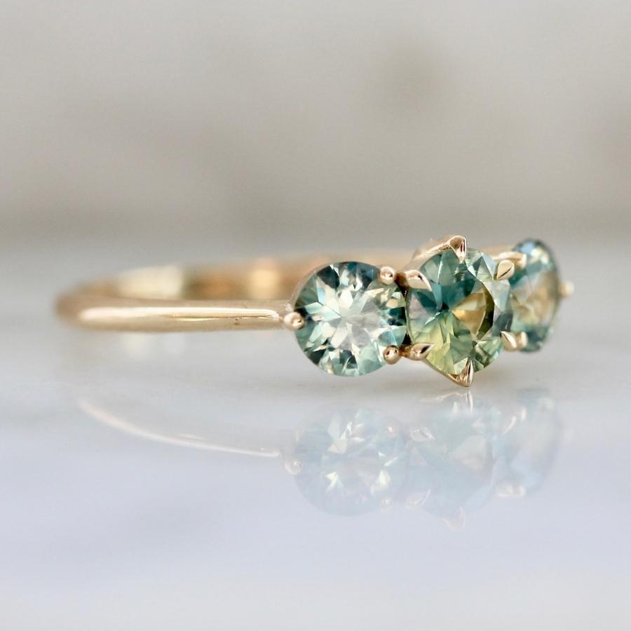 Sweet Tooth Sea Foam Green Round Brilliant Cut Sapphire Ring