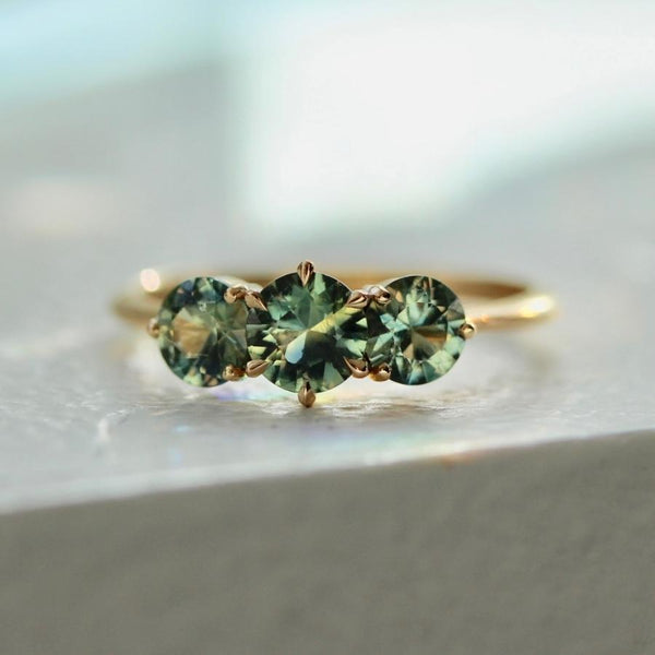 Sweet Tooth Sea Foam Green Round Brilliant Cut Sapphire Ring