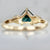 Thalassa Dark Teal Shield Cut Sapphire Ring