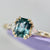Tropico Teal Radiant Cut Sapphire Ring