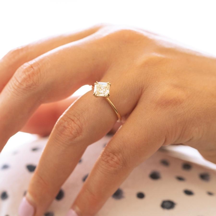 True North Champagne Asscher Cut Diamond Ring