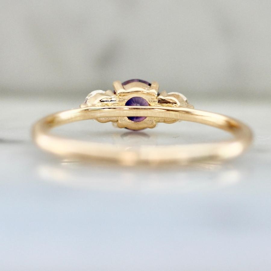 Tupelo Hot Pink-Purple Bi-Color Round Brilliant Cut Sapphire Ring