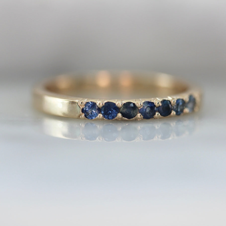 Undertow Blue Round Brilliant Cut Sapphire Band