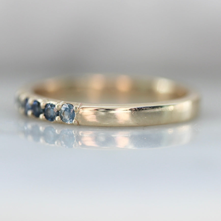 Undertow Blue Round Brilliant Cut Sapphire Band