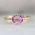 Duchess Hot Pink Oval Rose Cut Sapphire Ring in Peach Gold