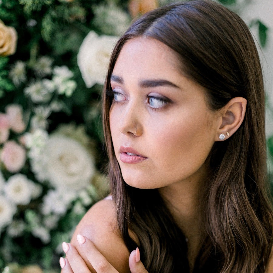 Nova Diamond Star Earrings in Rose Gold