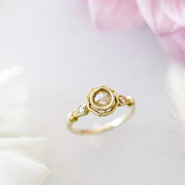 Mason Grace Ring Cosima Peach Rose Cut Diamond Ring