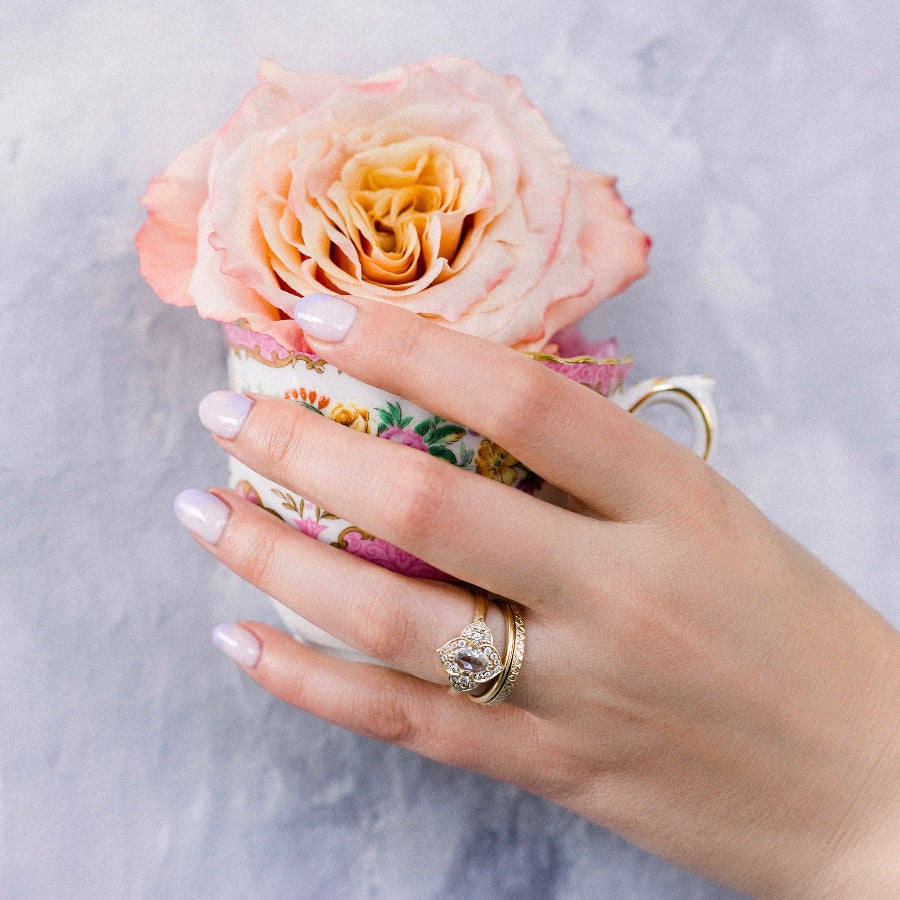 Delilah Curvy Rose Cut Diamond Ring