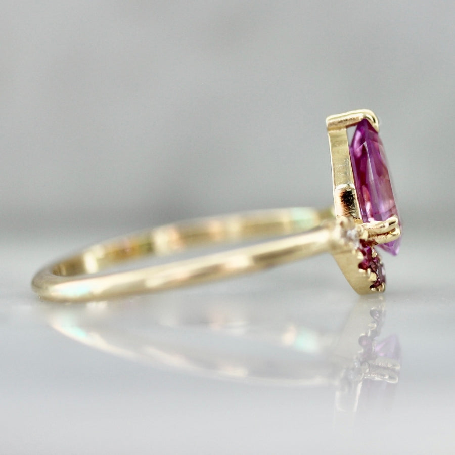 Valley Girl Pink Geo Pear Cut Sapphire Ring