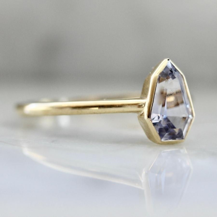 Violet Shield Cut Sapphire Ring