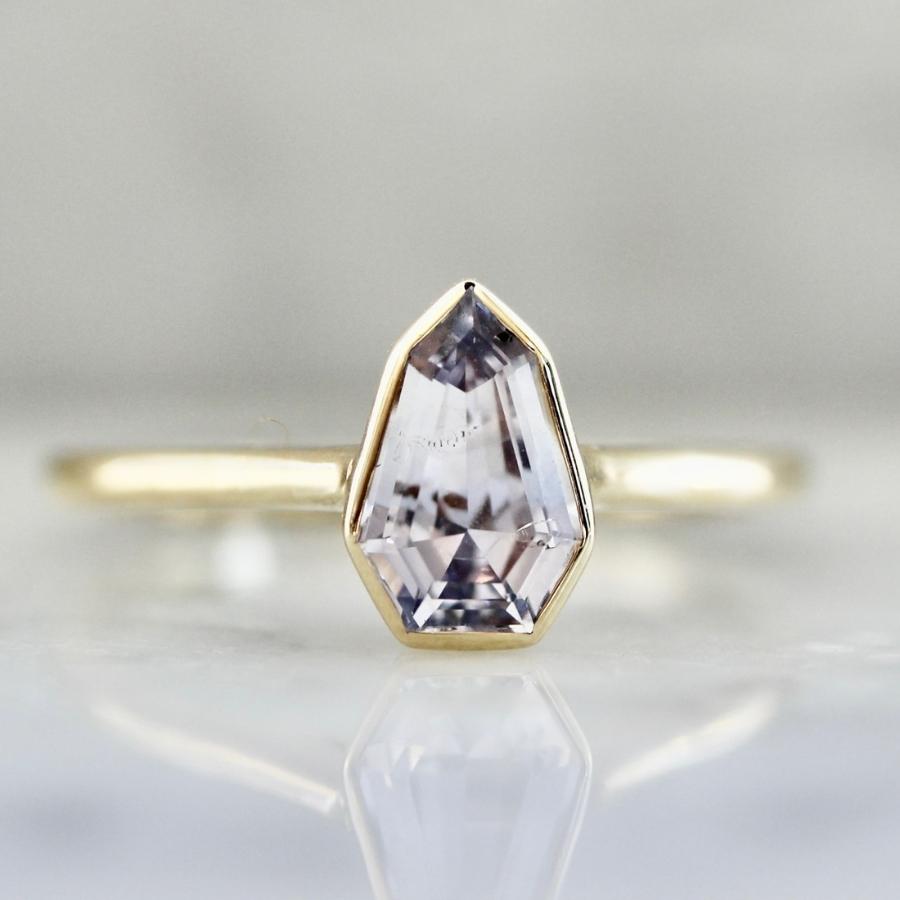 Violet Shield Cut Sapphire Ring