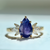 Violet Sugar Pear Cut Opalescent Sapphire Cluster Ring