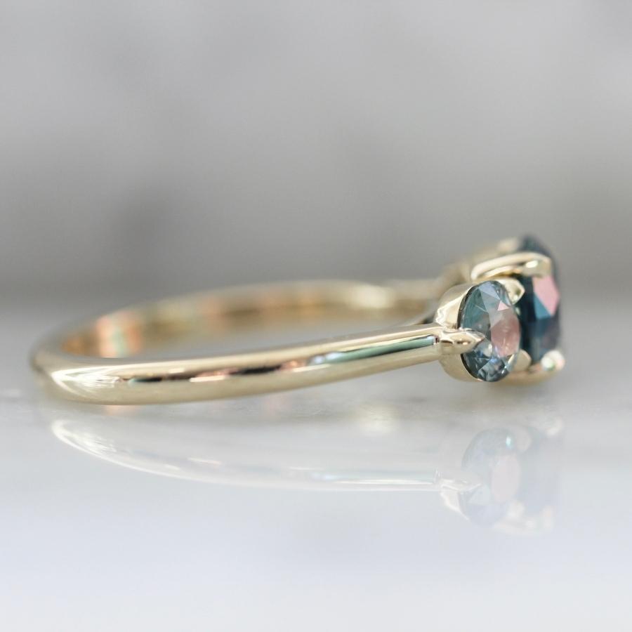 
            Vitamin Sea Teal Round Brilliant Cut Montana Sapphire Ring