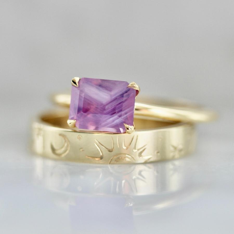 Zsa Zsa Pink Emerald Cut Sapphire Ring