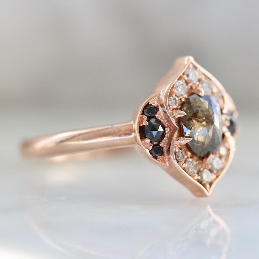 Aimee Kennedy Ring Current Ring Size 6.75 Dahlia Diamond Rose Gold Diamond Ring