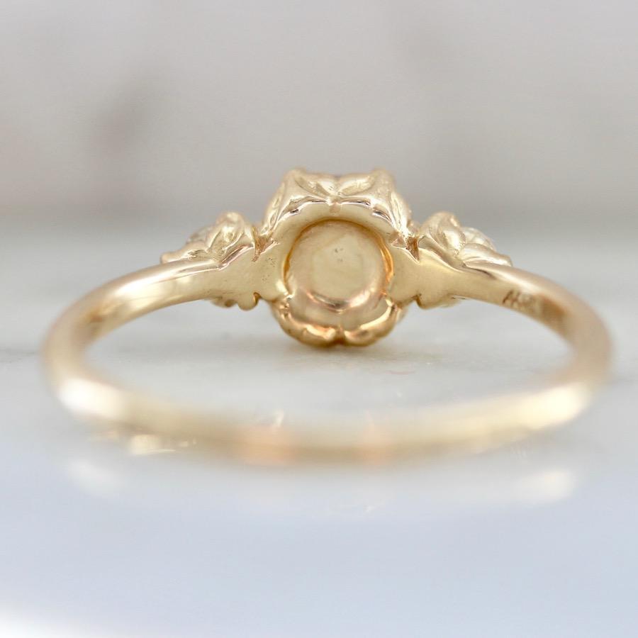 Aimee Kennedy Ring Current Ring Size 6.75 Everlasting Peach Sapphire & Diamond Ring