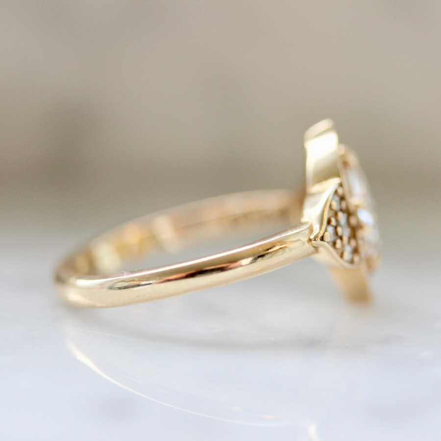 Delilah Curvy Rose Cut Diamond Ring