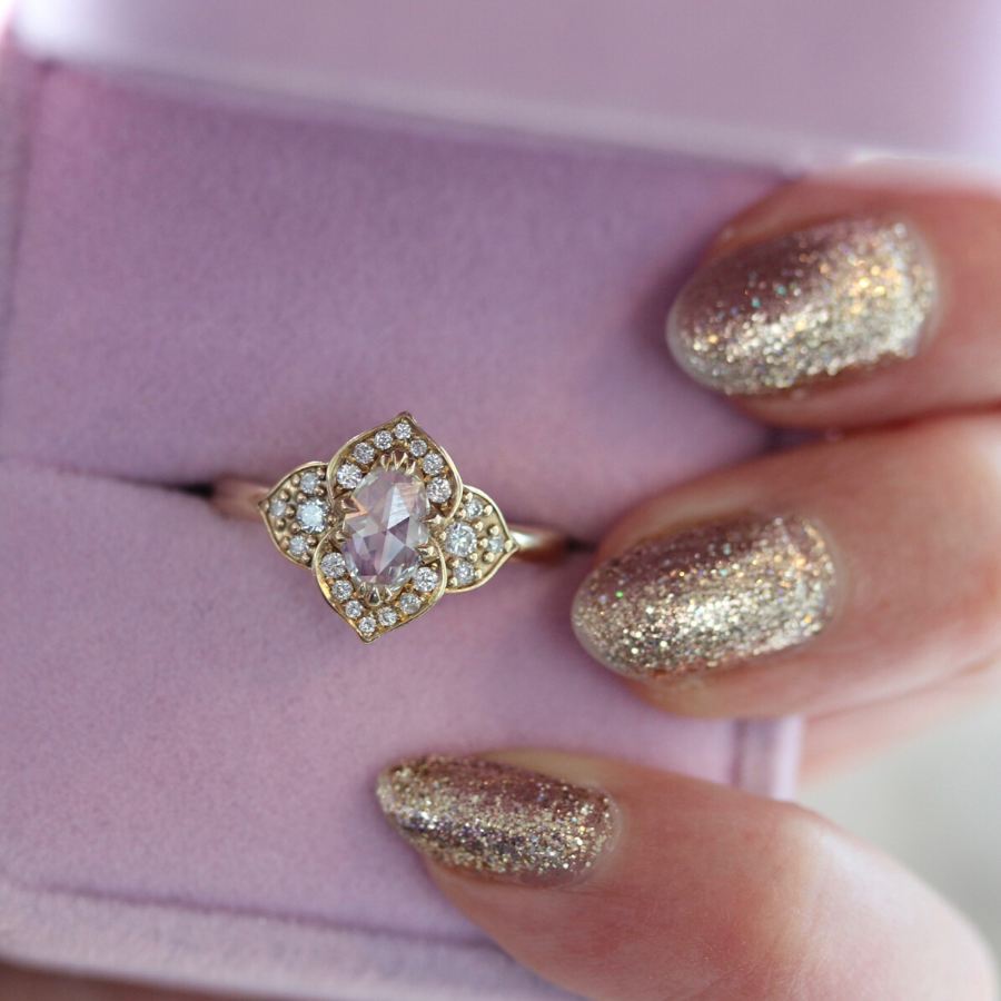 Delilah Curvy Rose Cut Diamond Ring