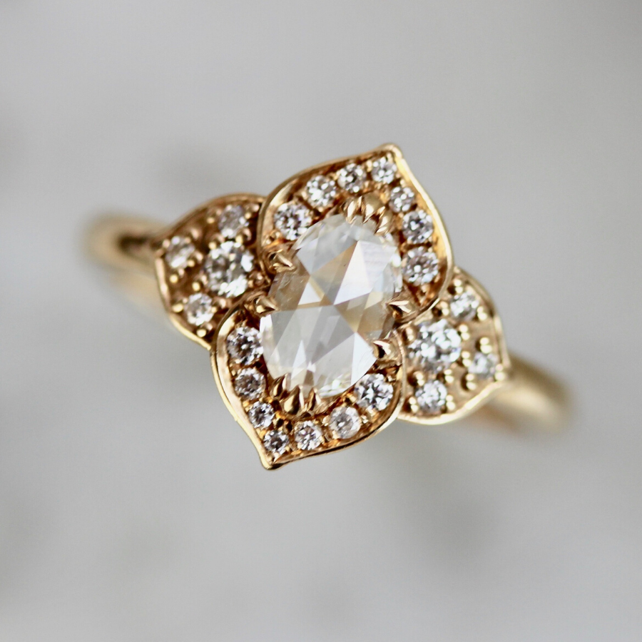 Delilah Curvy Rose Cut Diamond Ring